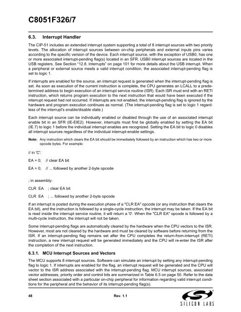 C8051F326/7 - Silicon Labs