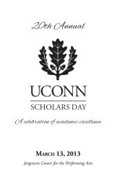 20th Annual - UConn Honors Program - University of Connecticut