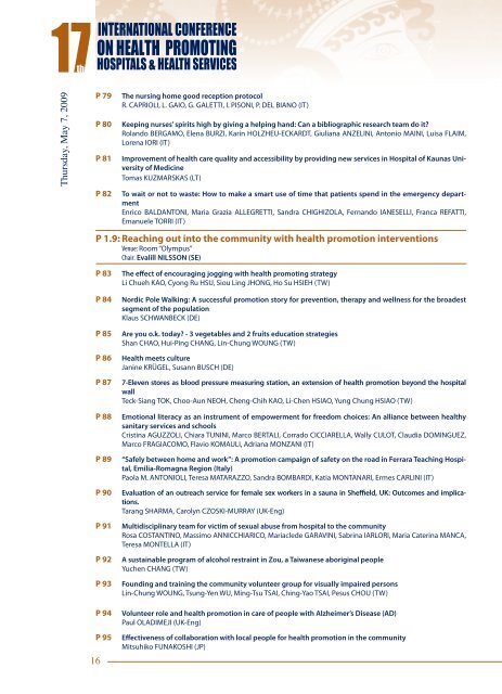 Final Programme - HPH-Conference