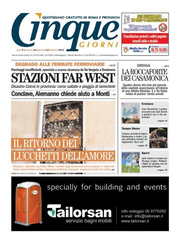 STAZIONI FAR WEST - Cinque Quotidiano