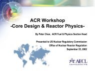 ACR Workshop -Core Design & Reactor Physics- - NRC