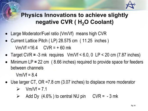 ACR Workshop -Core Design & Reactor Physics- - NRC