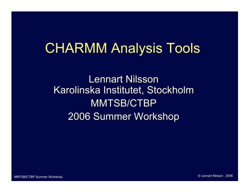 CHARMM Analysis Tools