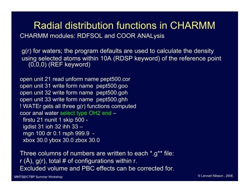 CHARMM Analysis Tools