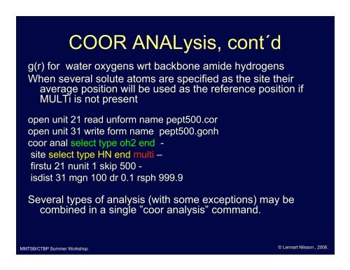 CHARMM Analysis Tools