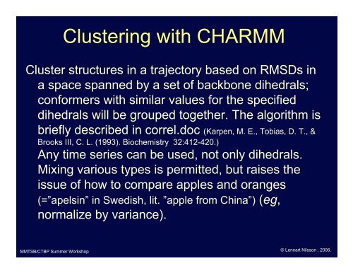 CHARMM Analysis Tools