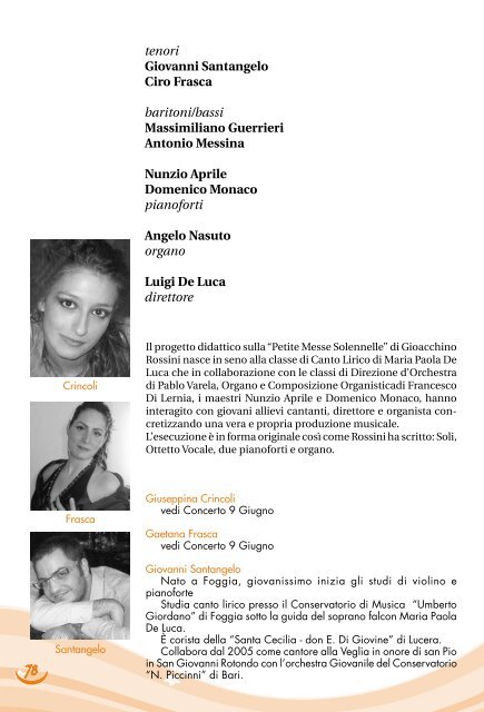 ingresso ore 20,30 inizio ore 21,00 - Conservatorio Umberto Giordano