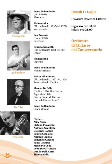 ingresso ore 20,30 inizio ore 21,00 - Conservatorio Umberto Giordano