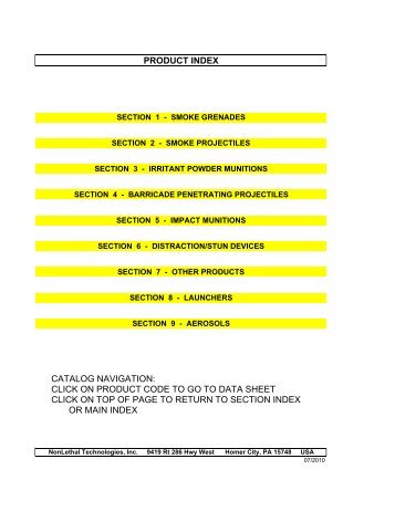 PRODUCT INDEX