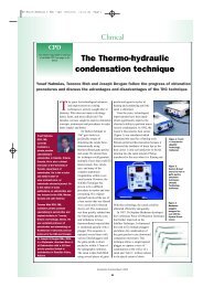 The Thermo-hydraulic condensation technique - The EndoExperience