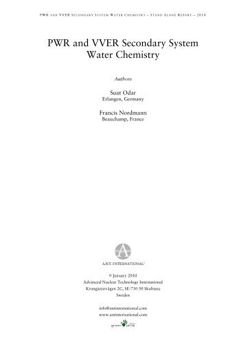 pwr and vver secondary system water chemistry - ANT International
