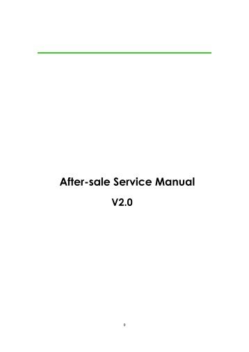 After-sale Service Manual