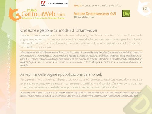 Scarica il programma del master di web design in Pdf - GattosulWeb