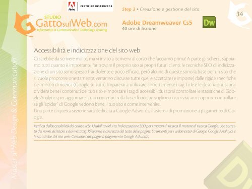 Scarica il programma del master di web design in Pdf - GattosulWeb