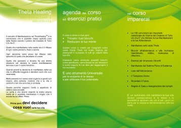 Theta Healing agenda del corso ed esercizi pratici nel corso imparerai