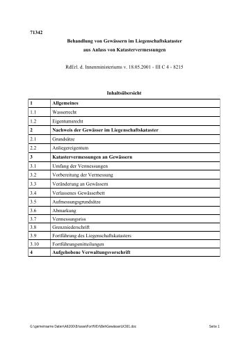 71342 Behandlung von Gewässern im Liegenschaftskataster aus ...