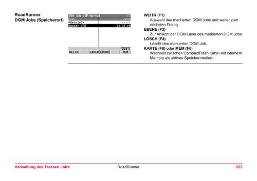 Leica RoadRunner Technisches Referenzhandbuch