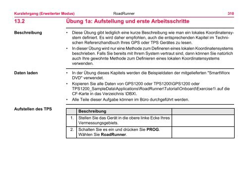 Leica RoadRunner Technisches Referenzhandbuch