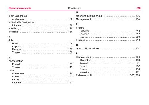 Leica RoadRunner Technisches Referenzhandbuch