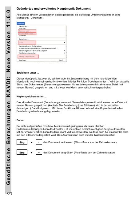 Geodätische Berechnungen KAVDI: Neue Version 11.6.0