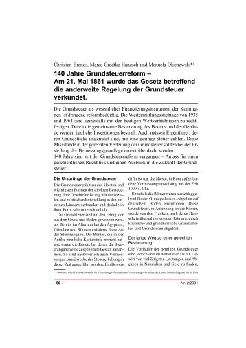 140 Jahre Grundsteuerreform - Vermessungen Uwe Krause