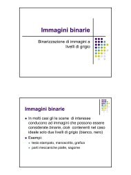 Immagini binarie. Algoritmi di binarizzazione.