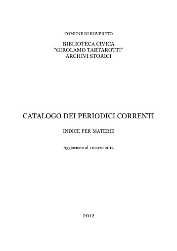 2012 Indici con immagini - Biblioteca civica di Rovereto