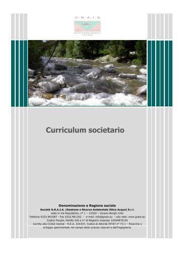 Curriculum societario G.R.A.I.A. srl - Comune di Somma Lombardo