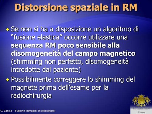 Fusione d'immagini e applicazioni in radioterapia stereotassica