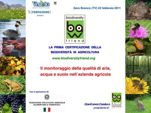 Il monitoraggio della qualità di aria, acqua e suolo nell�azienda agricola