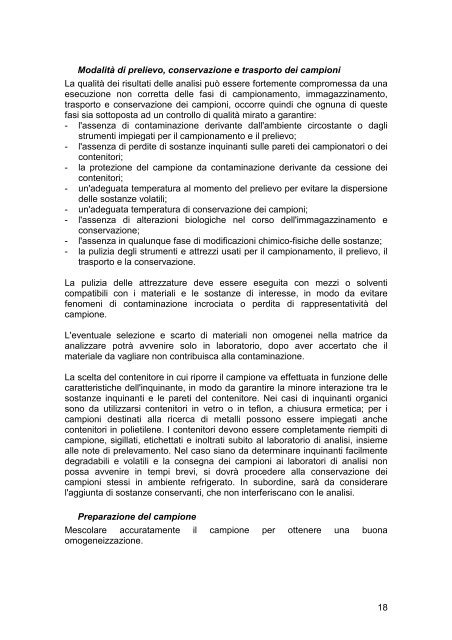 guida tecnica su metodi di analisi per il suolo ei siti contaminati apat