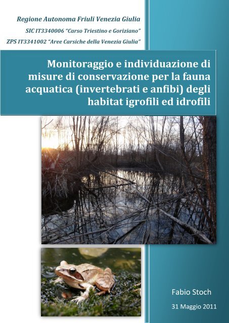Monitoraggio e individuazione di misure di conservazione per la ...