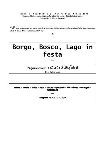 Borgo, Bosco, Lago in festa - Comune di Guardialfiera