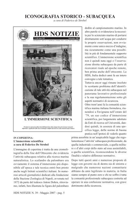 Leggi l'intero numero - Historical Diving Society Italia