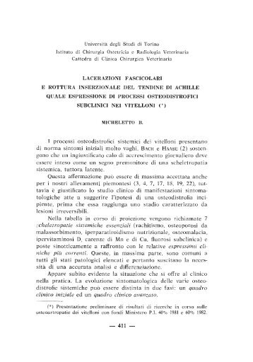 lacerazioni fascicolari e rottura inserzionale del tendine di achille