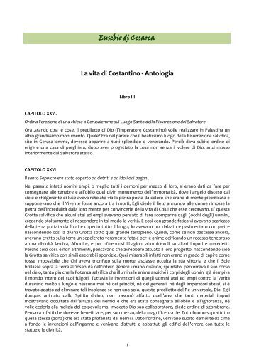 Eusebio di Cesarea La vita di Costantino - Antologia