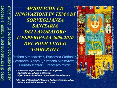 Dott. Stefano SIMONAZZI - Azienda ospedaliera S.Camillo-Forlanini