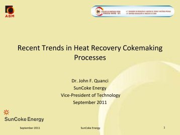 Recent Trends in Heat Recovery Cokemaking Processes - ABM