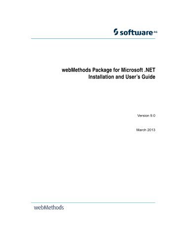 webMethods Package for Microsoft .NET Installation and User's Guide