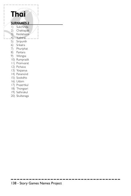 Thai SURNAMES 2 1 2 3 Thai SURNAMES 2 1 2 3