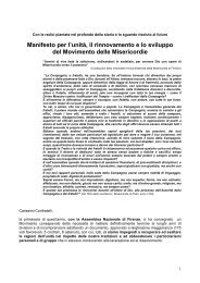 Manifesto per l'unità - Misericordia On Line