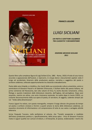 Luigi Siciliani, un poeta e scrittore calabrese - Ciro' Altra