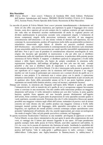 Fulvia Minetti Semi sonori.pdf - Premio Franz Kafka Italia