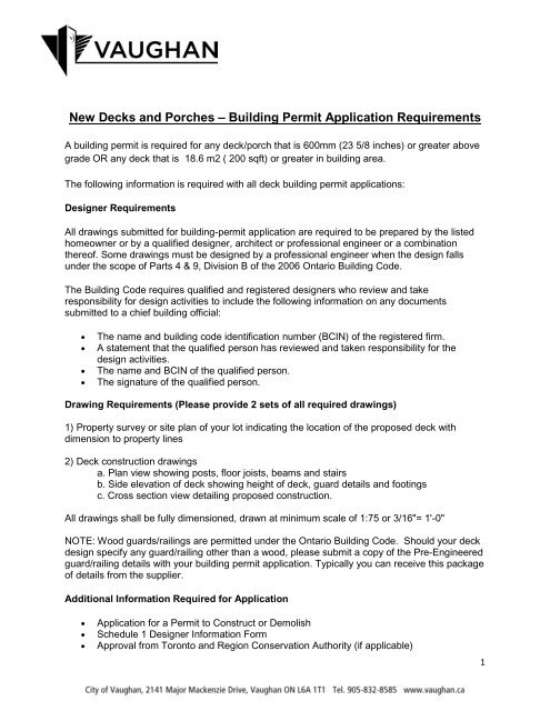 deck ontario building code deck ontario building code