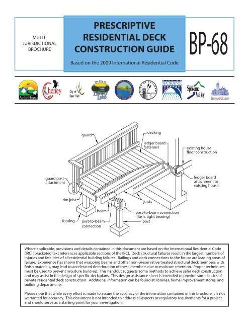 prescriptive residential deck construction guide - Spokane Building