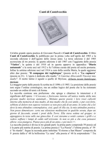 Canti di Castelvecchio - Biagio Carrubba
