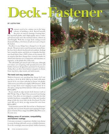 Deck-Fastener Options - Fine Homebuilding