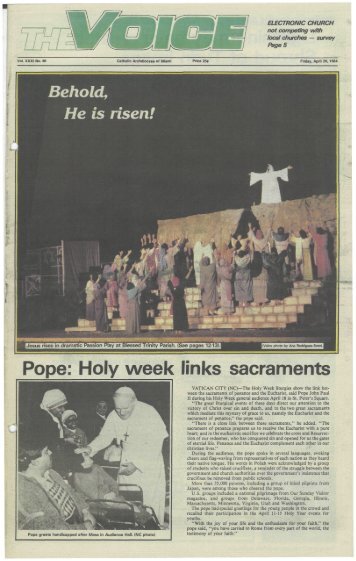 Pope: Holy week links sacraments - E-Research