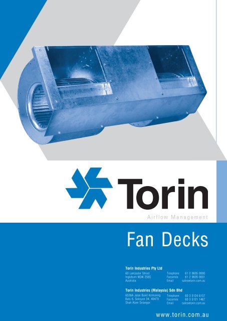 Fan Decks - Torin Industries Pty Ltd