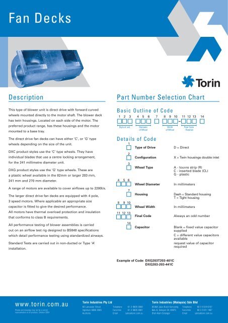 Fan Decks - Torin Industries Pty Ltd
